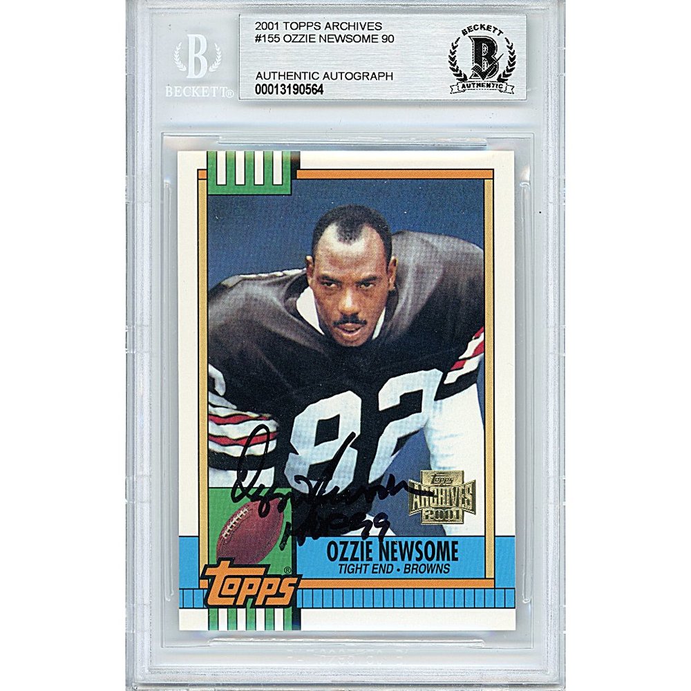 Ozzie Newsome Browns Signed 2001 Topps Archives Football Card Beckett Autograph